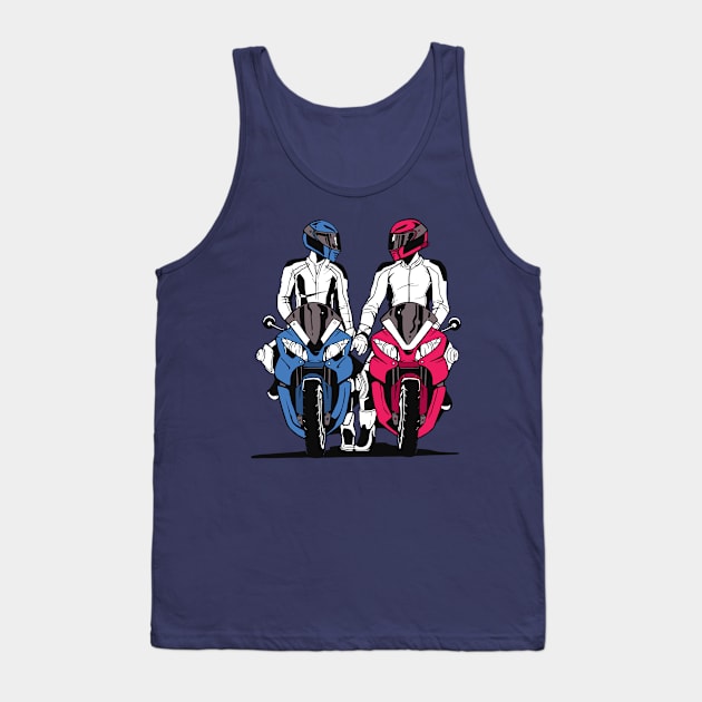 valentines day motorcycle Tank Top by Planet of Tees